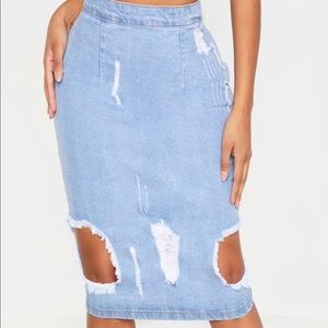 High waist denim skirt